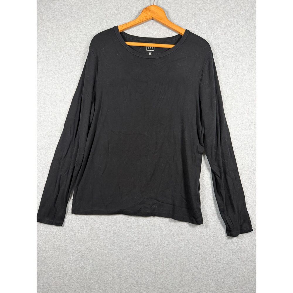 Gap Women's XXL Black Modern T Long Sleeve Scoop Neck Stretch Top 0737